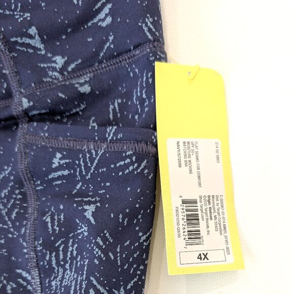 NWT All In Motion teal blue mesh panel yoga leggings with pockets size 4X - Picture 4 of 8